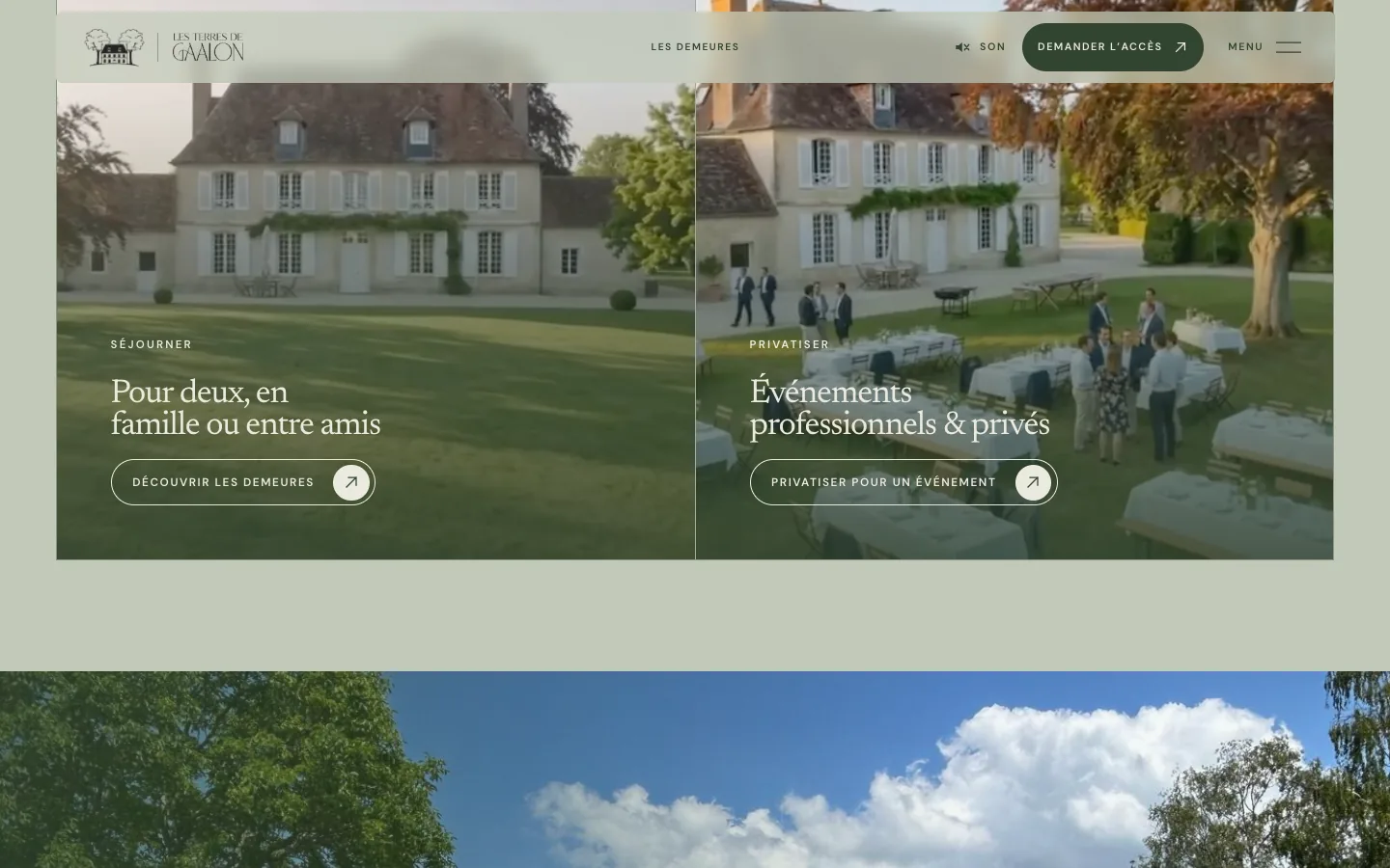 Parcours des demeures sur la nouvelle page d’accueil